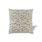 14" Gray and Red Christmas Polka Dot Cotton Throw Pillow Cover