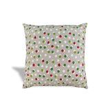 14" Gray and Red Christmas Polka Dot Cotton Throw Pillow Cover