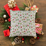 17" Red and Green Christmas Polka Dot Cotton Throw Pillow Cover