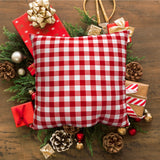 14" Red and White Polka Dot Christmas Indoor Outdoor Throw Pillow Cover