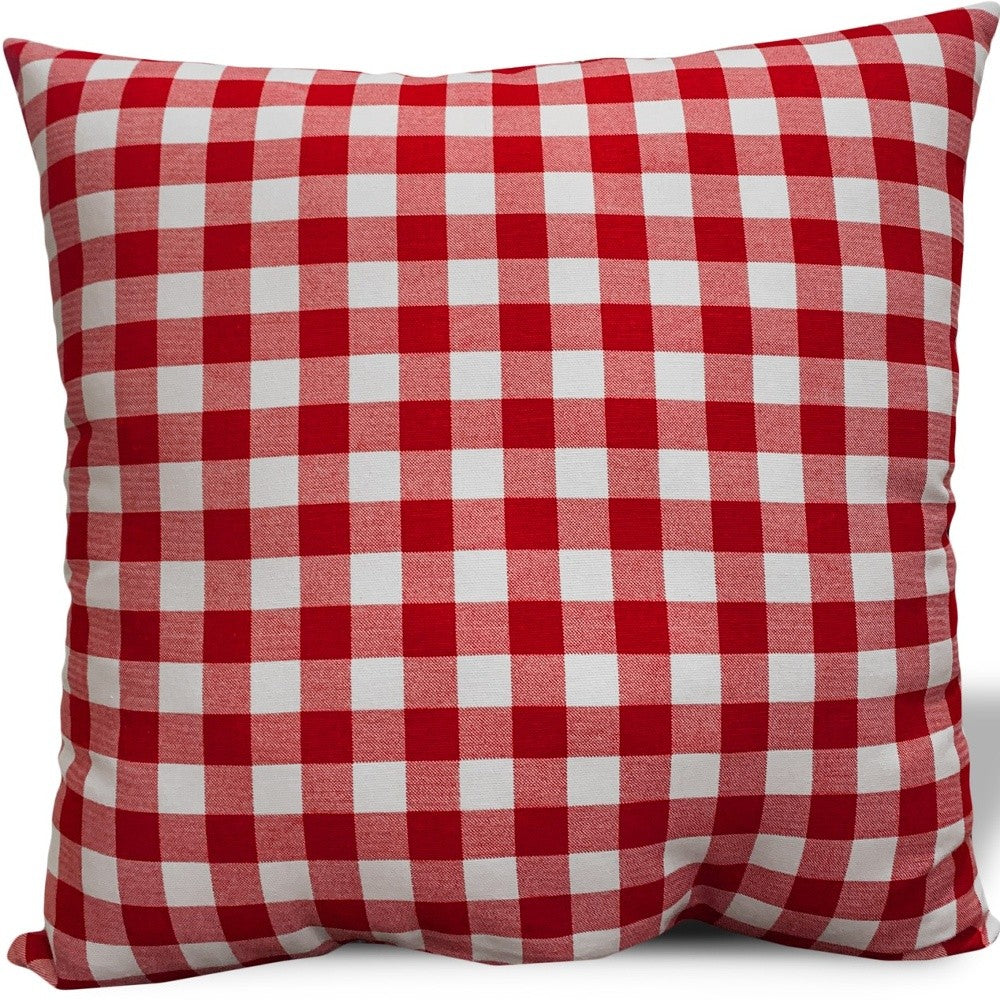 14" Red and White Polka Dot Christmas Indoor Outdoor Throw Pillow Cover