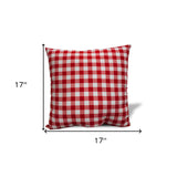 14" Red and White Polka Dot Christmas Indoor Outdoor Throw Pillow Cover