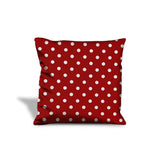 17" Red and White Christmas Polka Dot Throw Pillow Cover