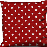 17" Red and White Christmas Polka Dot Throw Pillow Cover