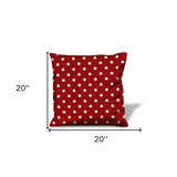 17" Red and White Christmas Polka Dot Throw Pillow Cover