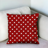 17" Red and White Christmas Polka Dot Throw Pillow Cover