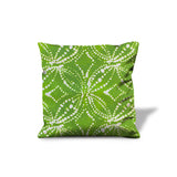 14" Green and White Christmas Medallion Cotton Throw Pillow Cover