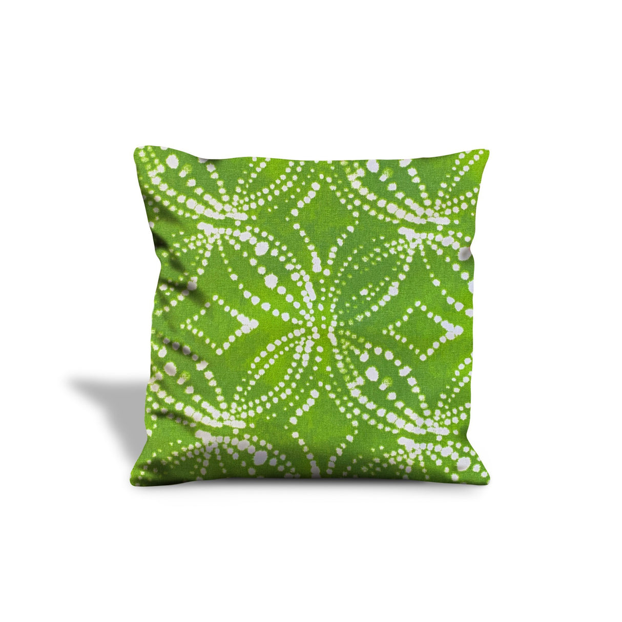 14" Green and White Christmas Medallion Cotton Throw Pillow Cover