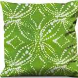 14" Green and White Christmas Medallion Cotton Throw Pillow Cover