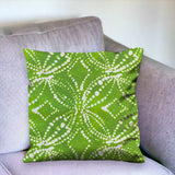 14" Green and White Christmas Medallion Cotton Throw Pillow Cover