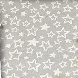 14" Silver and White Christmas Star Cotton Throw Pillow Cover