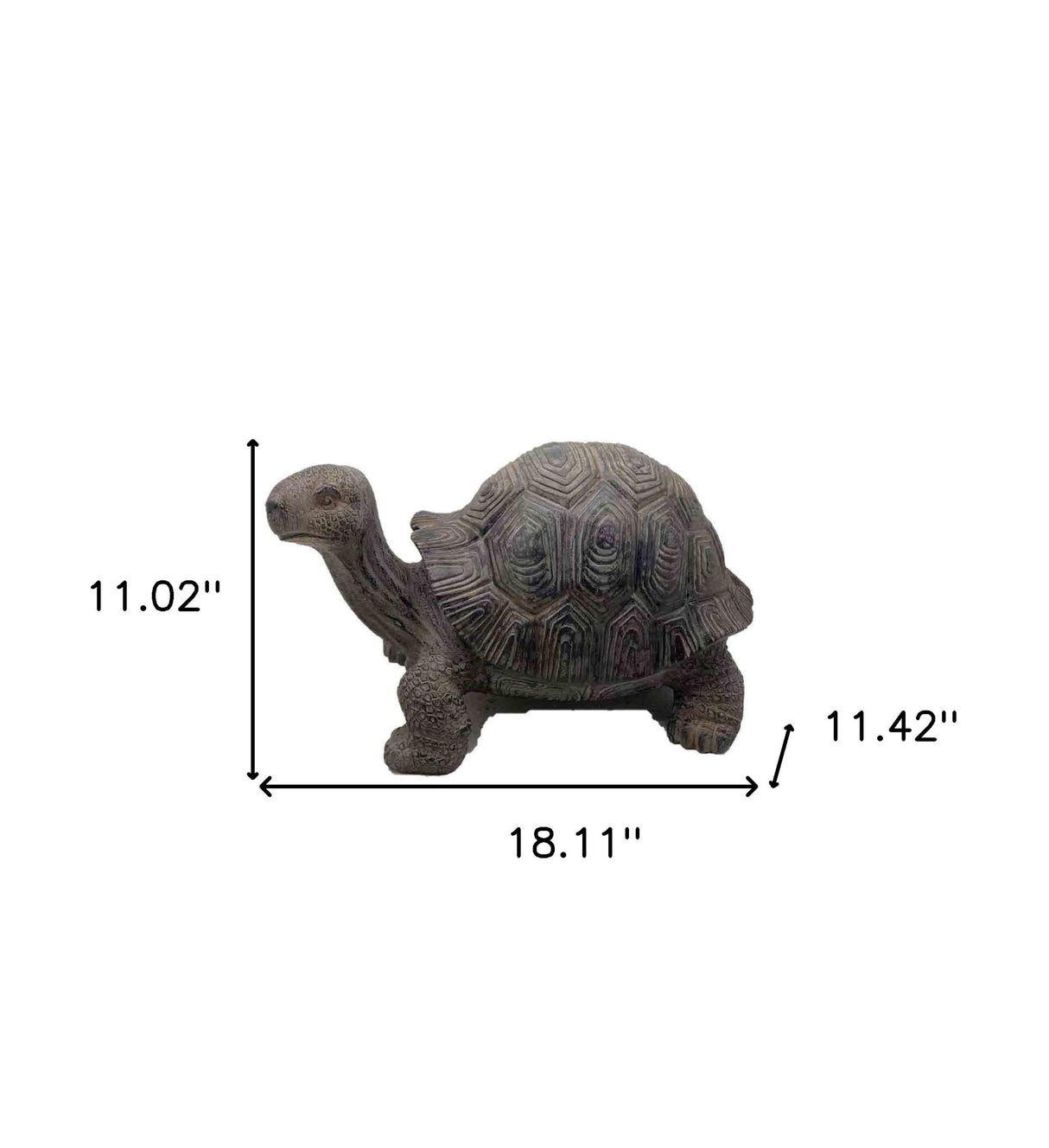 11" Dark Brown Tortoise Indoor Outdoor Statue