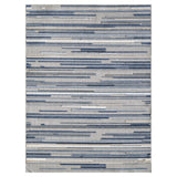 2' X 4' Blue and Gray Abstract Stripes Indoor Outdoor Area Rug