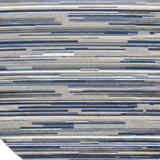 8’ Round Blue Abstract Striped Indoor Outdoor Area Rug