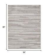 2' X 4' Gray Abstract Stain Resistant Indoor Outdoor Area Rug