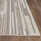 2' X 4' Gray Abstract Stain Resistant Indoor Outdoor Area Rug