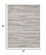 3' X 5' Gray Abstract Stain Resistant Indoor Outdoor Area Rug