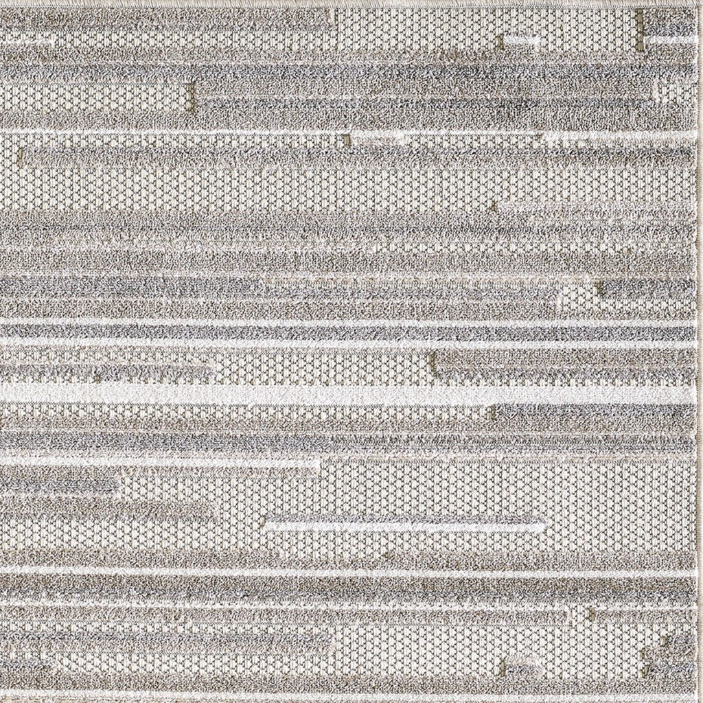 3' X 5' Gray Abstract Stain Resistant Indoor Outdoor Area Rug