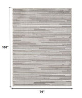 7' X 9' Gray Abstract Stain Resistant Indoor Outdoor Area Rug