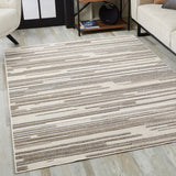 7' X 9' Gray Abstract Stain Resistant Indoor Outdoor Area Rug