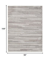 8' X 10' Gray Abstract Stain Resistant Indoor Outdoor Area Rug