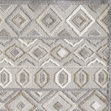 2' X 4' Gray And Ivory Southwestern Stain Resistant Indoor Outdoor Area Rug