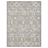 3' X 5' Gray and Ivory Southwestern Stain Resistant Indoor Outdoor Area Rug