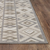 3' X 5' Gray and Ivory Southwestern Stain Resistant Indoor Outdoor Area Rug