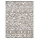 8’ X 10’ Gray Ivory Aztec Pattern Indoor Outdoor Area Rug