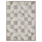 3' X 5' Gray Geometric Stain Resistant Indoor Outdoor Area Rug