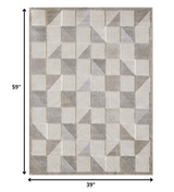 3' X 5' Gray Geometric Stain Resistant Indoor Outdoor Area Rug