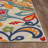 5’ X 7’ Multi Jacobean Floral Indoor Outdoor Area Rug