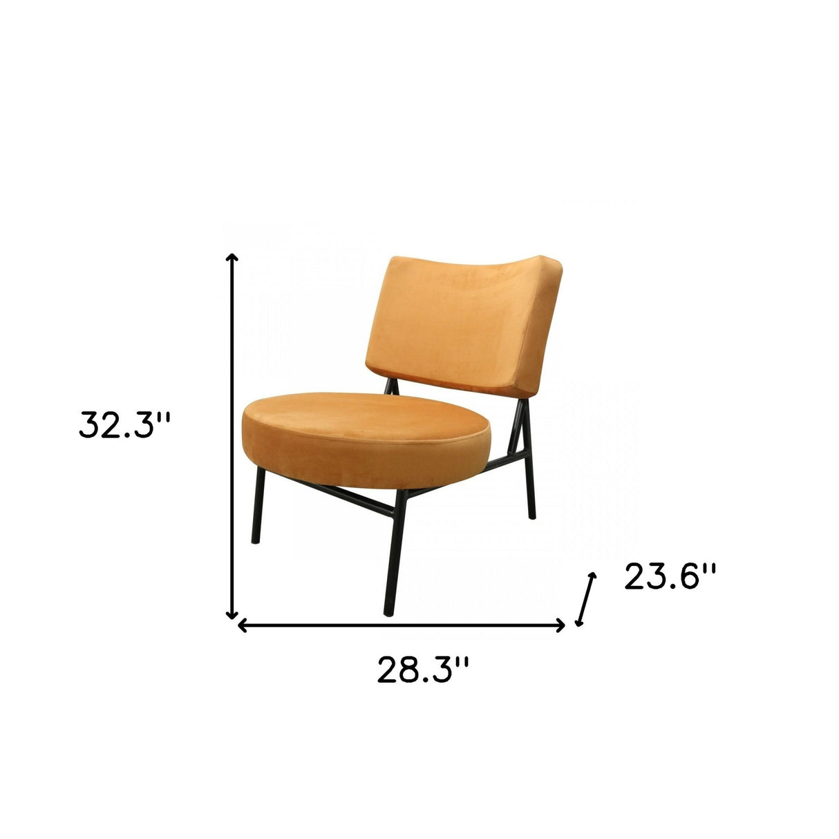 32" Orange Contemporary Rectangle and Circle Accent Chair