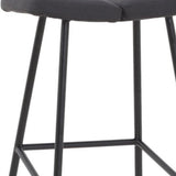 30" Gray And Black Steel Backless Bar Height Bar Chair