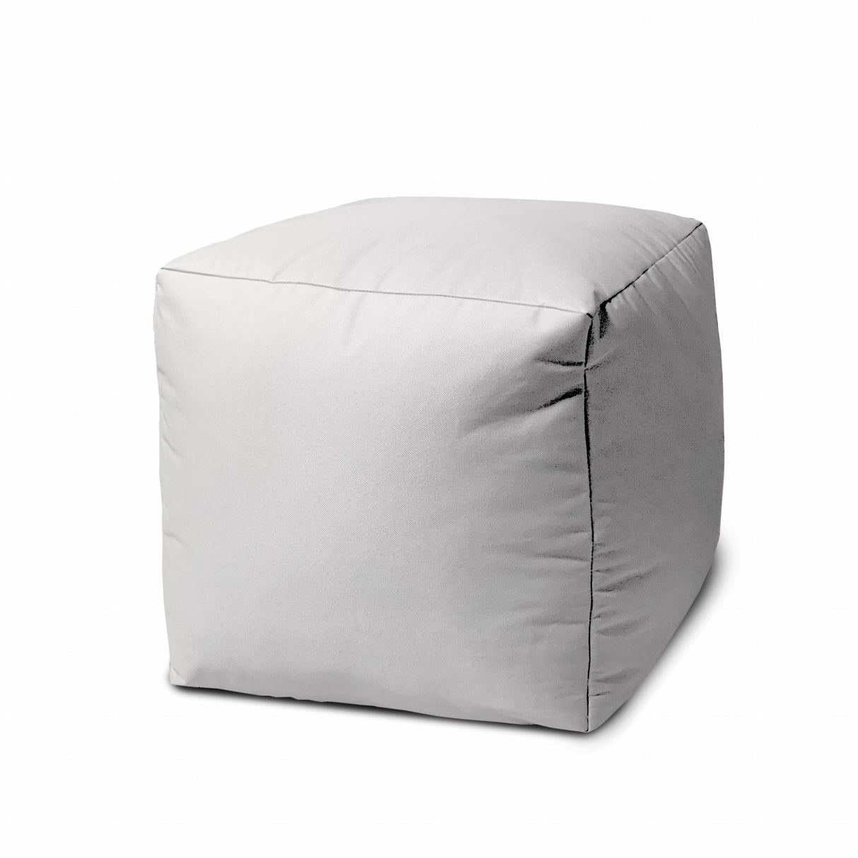 17" Blue Canvas Cube Outdoor Pouf Ottoman