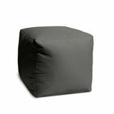 17" Coral Canvas Cube Outdoor Pouf Ottoman