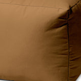 17" Dark Brown Canvas Cube Outdoor Pouf Ottoman