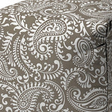 17" Taupe Polyester Cube Paisley Indoor Outdoor Pouf Ottoman