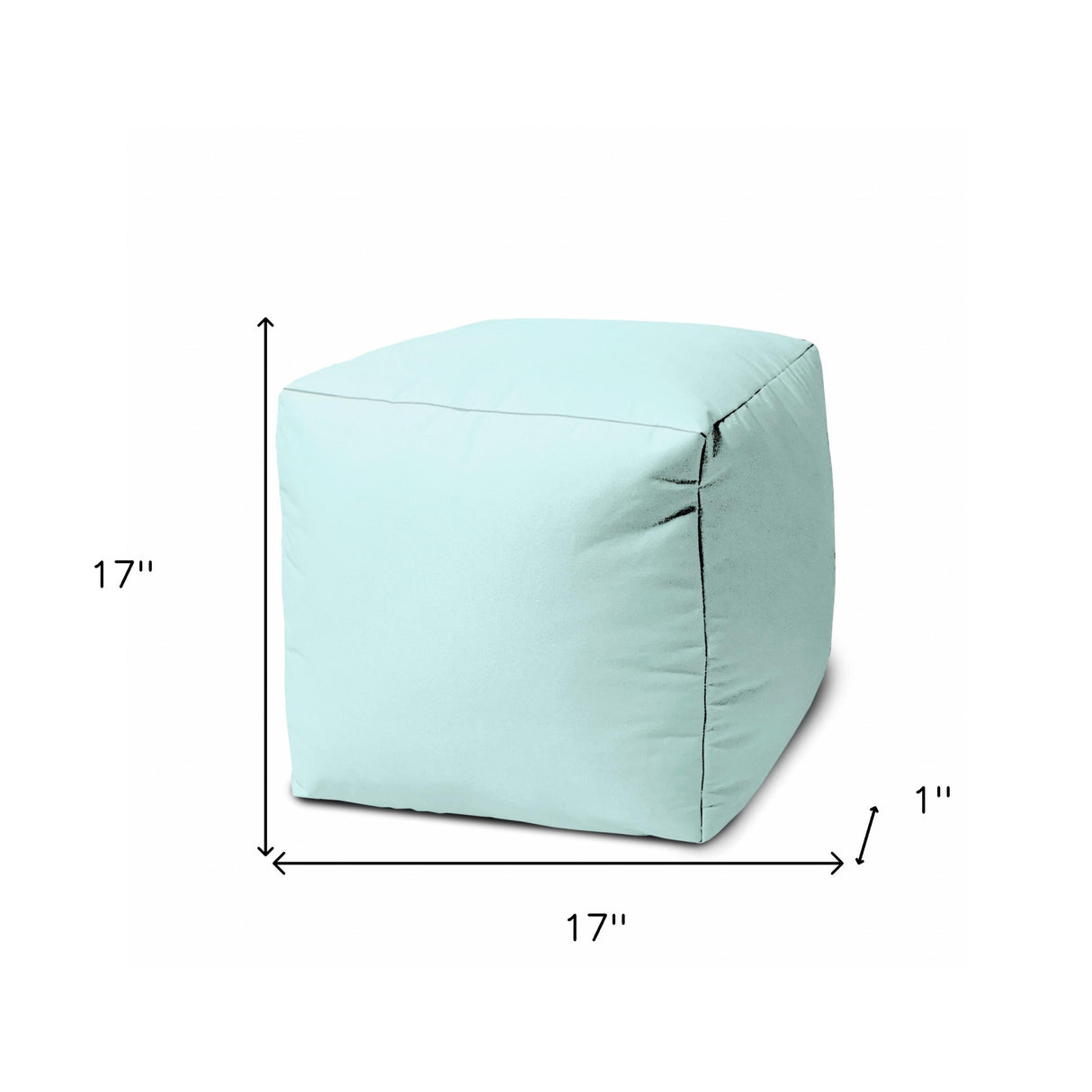 17" Gray Canvas Cube Outdoor Pouf Cover