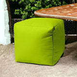 17" Gray Canvas Cube Outdoor Pouf Cover