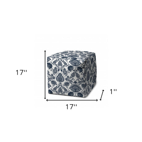 17" Green Cube Indoor Outdoor Pouf Cover
