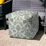 17" Blue Cube Indoor Outdoor Pouf Cover