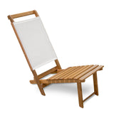 15" Brown Solid Wood Indoor Outdoor Deck Chair