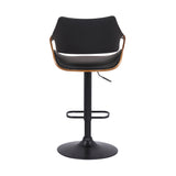 25" Black Iron Swivel Adjustable Height Bar Chair