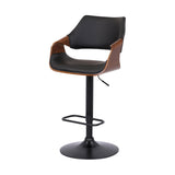 25" Black Iron Swivel Adjustable Height Bar Chair