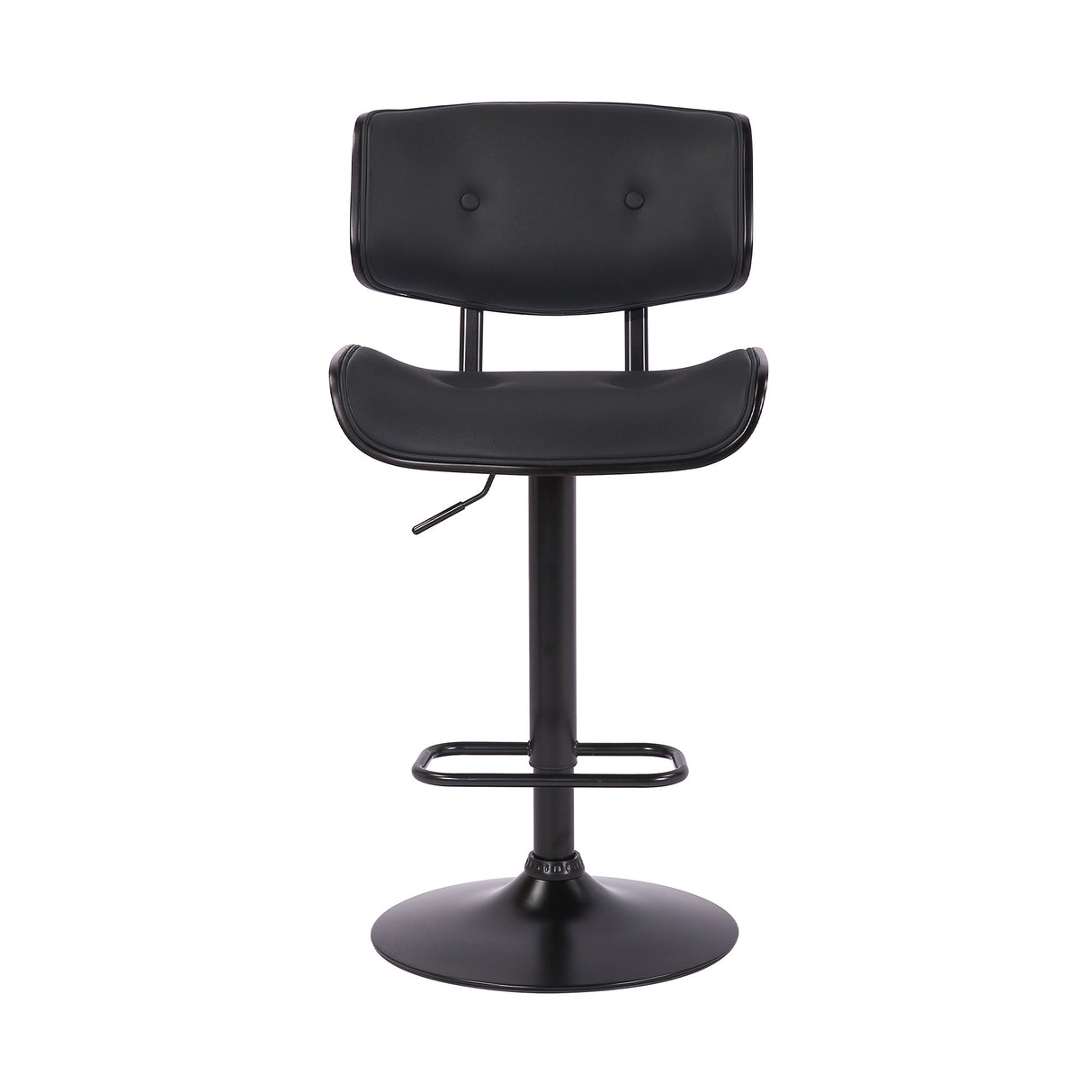 25" Black Iron Swivel Adjustable Height Bar Chair