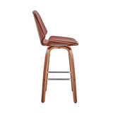 26" Brown Swivel Counter Height Bar Chair