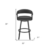 25" Iron Swivel Low Back Counter Height Bar Chair