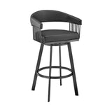 29" Black Iron Swivel Low Back Bar Height Bar Chair