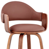 30" Brown Swivel Low Back Bar Height Bar Chair